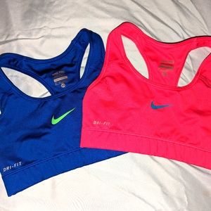 2 Nike Pro Dri Fit Sports bras